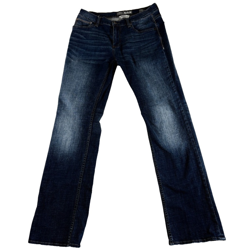 Buckle BKE Tyler Jeans Mens 32 Large Blue Denim Relaxed Fit Straight Leg Travel